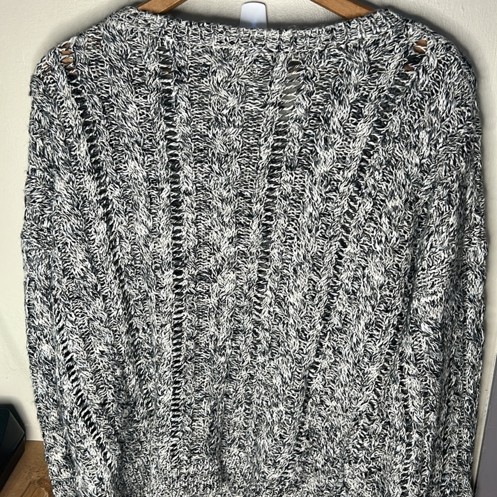 DENIM & SUPPLY RALPH LAUREN Gray and White Marled Open Knit Sweater Size XL - Picture 15 of 15